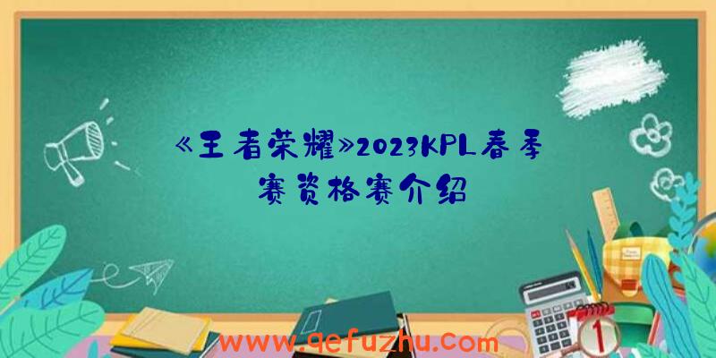 《王者荣耀》2023KPL春季赛资格赛介绍