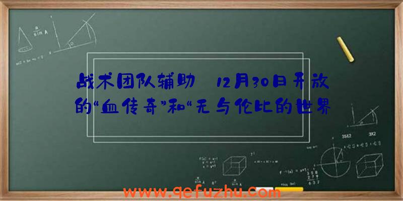 战术团队辅助:12月30日开放的“血传奇”和“无与伦比的世界