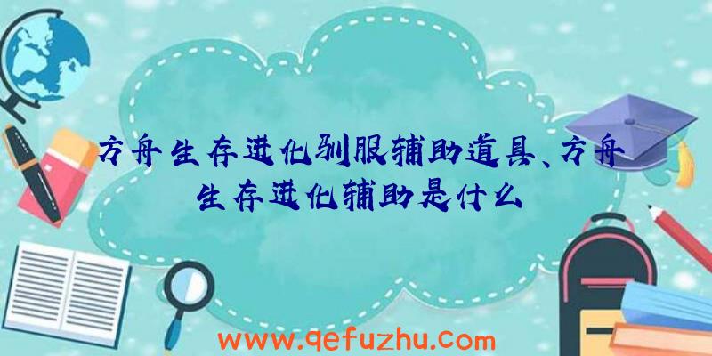 方舟生存进化驯服辅助道具、方舟生存进化辅助是什么